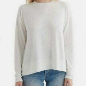 NWT Lucky Brand Soft Wrinkle Free Cozy Crew Neck Pullover Marshmallow
